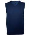 10591 Gentlemen SOL'S Unisex Gentlemen Sleeveless Cotton Acrylic V Neck Sweater Navy colour image